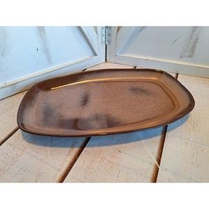 Vintage Frankoma Platter Serving Tray Dish 5Q Plainsman Brown Two-Tone 8 X 13.5"